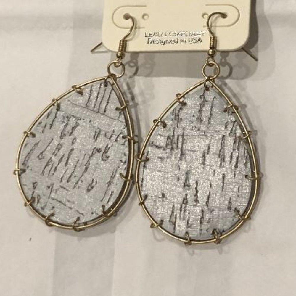 Lightweight Cork Teardrop Earrings